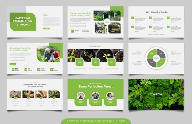 Minimal Gardening Nature powerpoint presentation slide template design