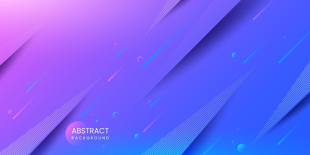 Minimal geometric abstract blue and purple background with dynamic shapes composition