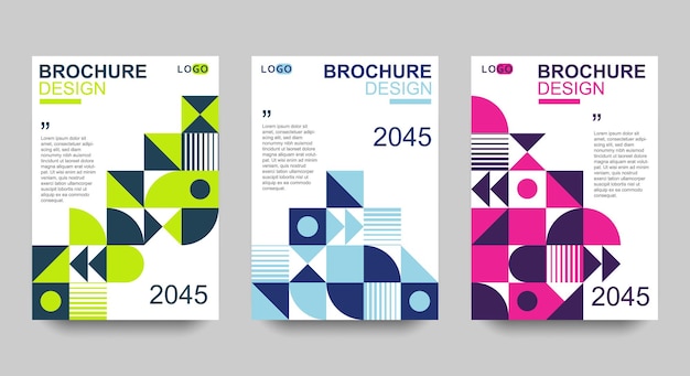 Minimal geometric brochure cover set