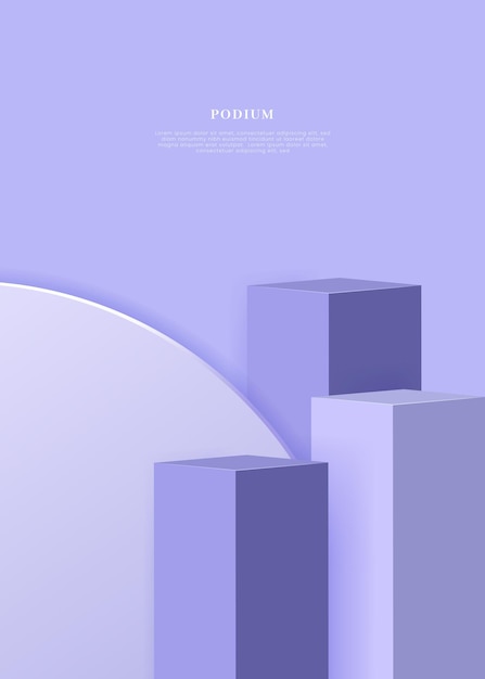 Minimal geometric podium pastel color background for product presentation 3d rendering illustration