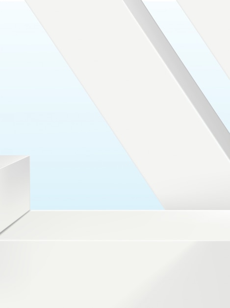 Minimal Geometry Product Display Background or Platform,  White and Pastel Background