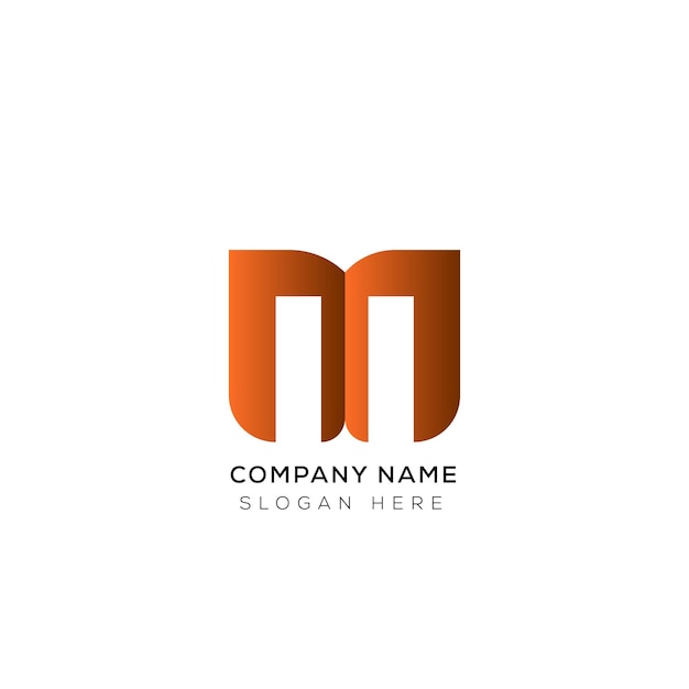 Minimal gradient letter M logo design