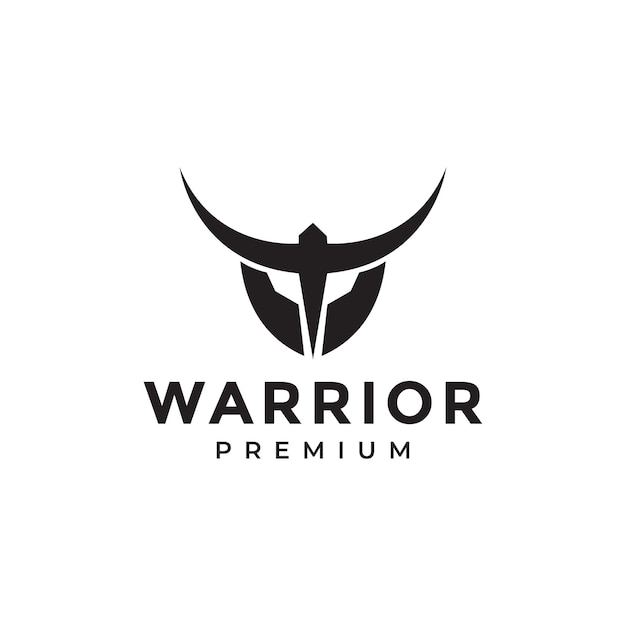 Minimal head helmet warrior logo design vector graphic symbol icon illustration creative idea