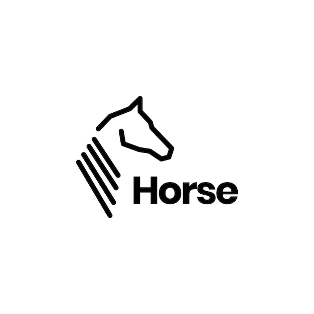 Minimal head horse logo design vector