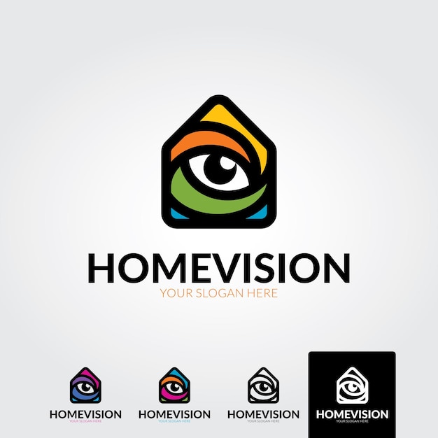 Minimal home security logo template  vector illustration