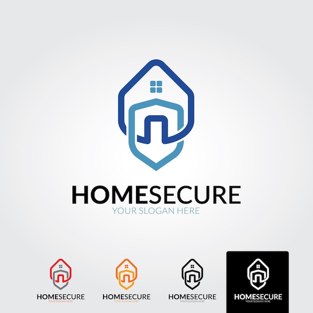 Minimal home security logo template  vector illustration