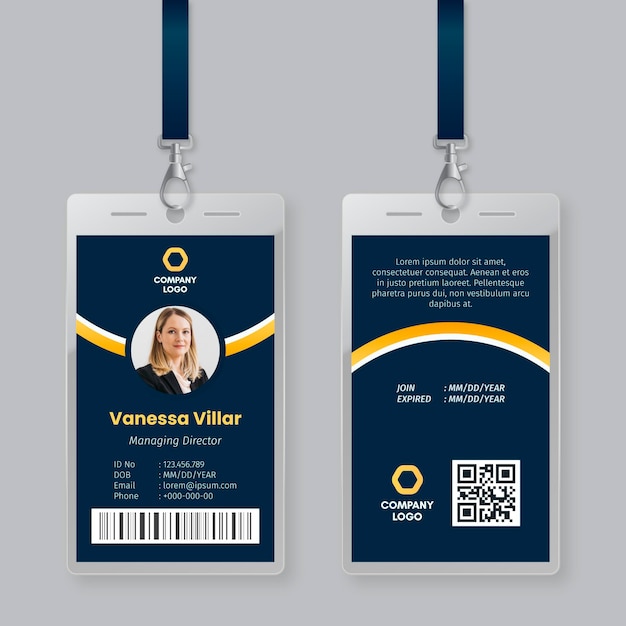 Minimal id cards template concept