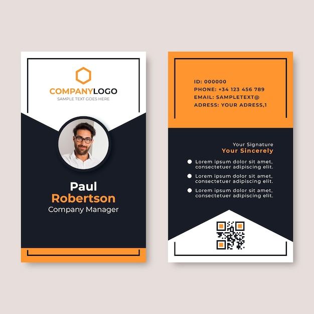 Minimal id cards template with photo