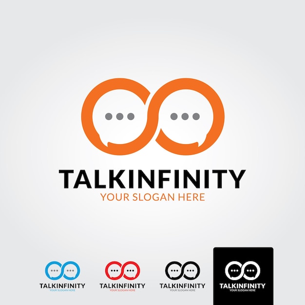 Minimal infinity chat logo template  vector illustration