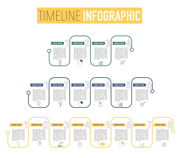 Minimal infographic timeline business process design