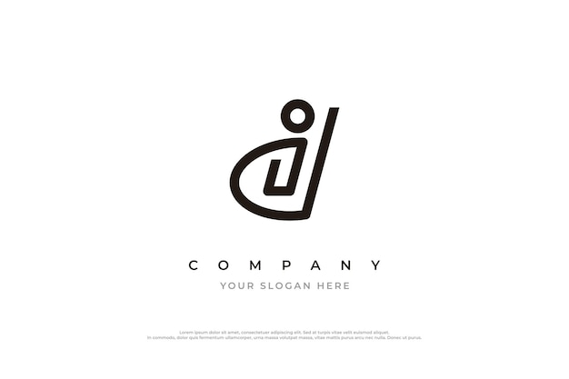 Minimal Initial Letter ID Logo Design Vector