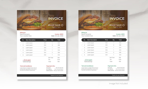 Minimal Invoice template design in modern style