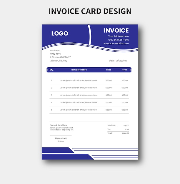 Vector minimal invoice template vector design