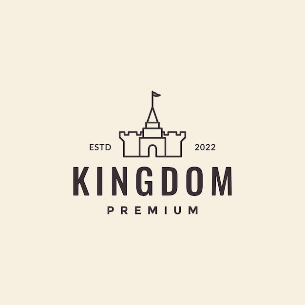 Minimal kingdom gate castle logo design hipster