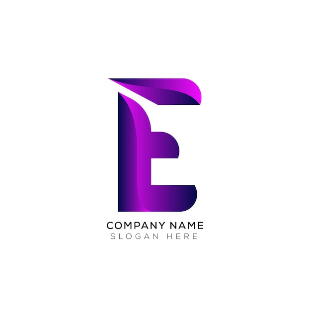 Minimal letter E branding identity design