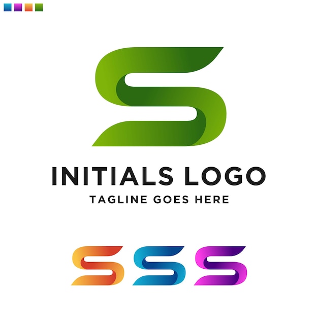 Minimal Letter Initial S Logo Design Template. Vector Logo Illustration