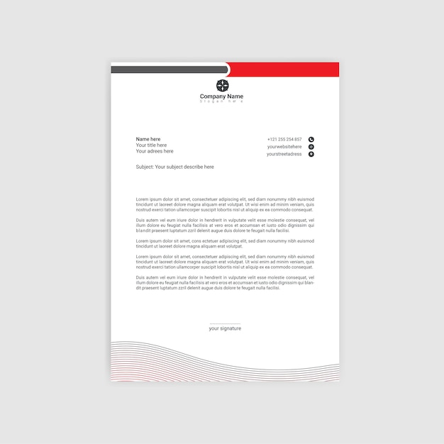 Minimal letterhead design template vector