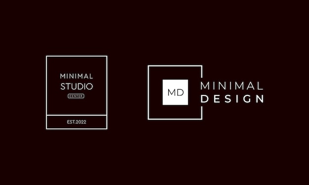 Minimal line art logo premium vector