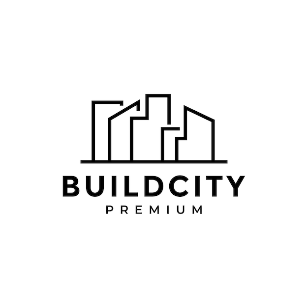 Minimal line building city logo design vector graphic symbol icon illustration creative idea