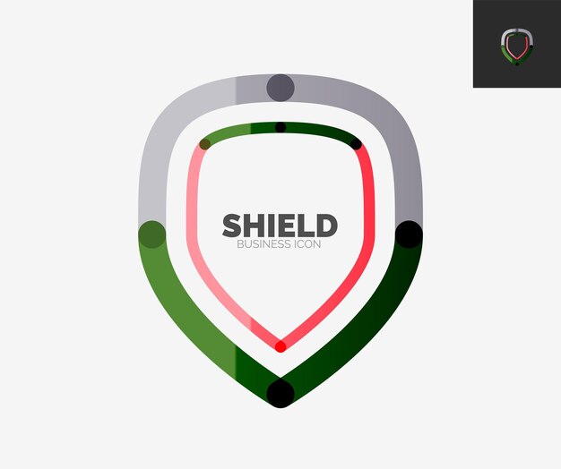 Minimal line design logo shield icon