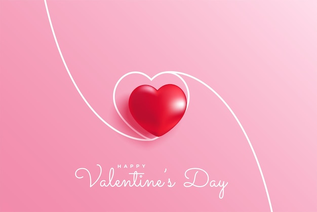 Minimal line heart for Valentine's day concept background. Vector symbols of love in shape of heart.