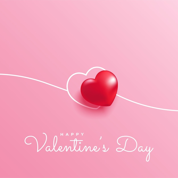 Minimal line heart for Valentine's day concept background. Vector symbols of love in shape of heart.