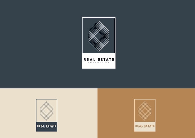 Vector minimal line real estate logo