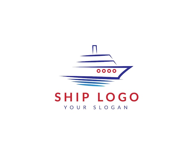 Minimal Line Ship Logo Design