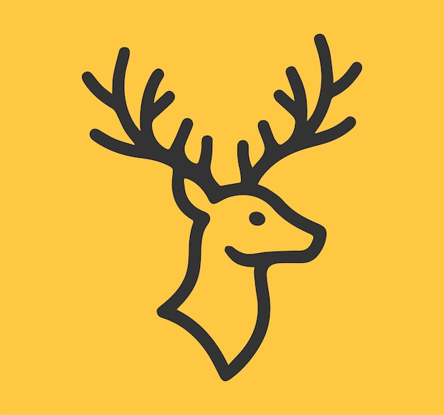 Minimal Logo of a Deer