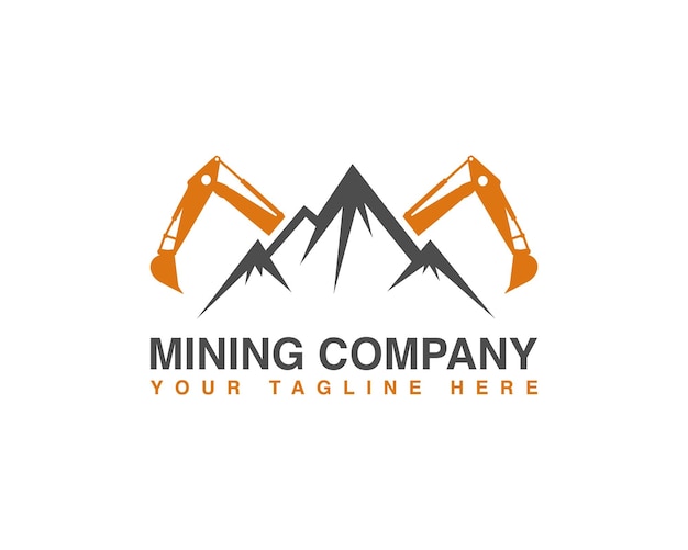 A Minimal Logo For The Mine Company with Excavator