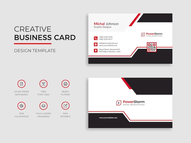 Minimal modern business card visiting card design template