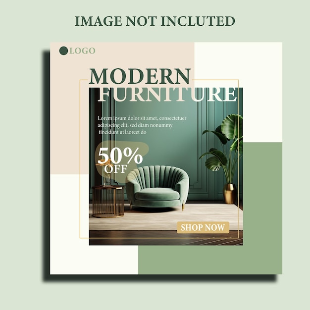 Vector minimal modern furniture instagram post template