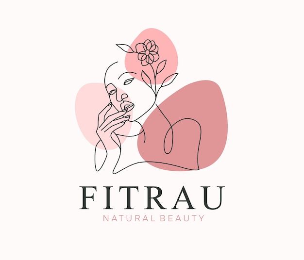 Minimal natural beauty logo in line art style