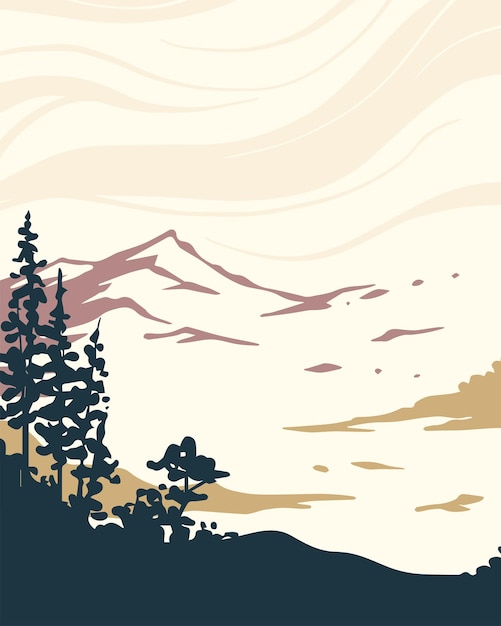 minimal natural scenery illustration