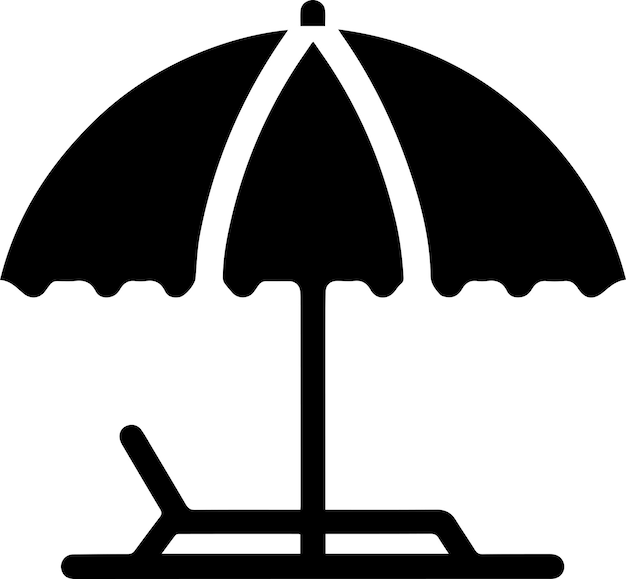 Minimal Outdoor parasol icon vector silhouette white background fill with black 25