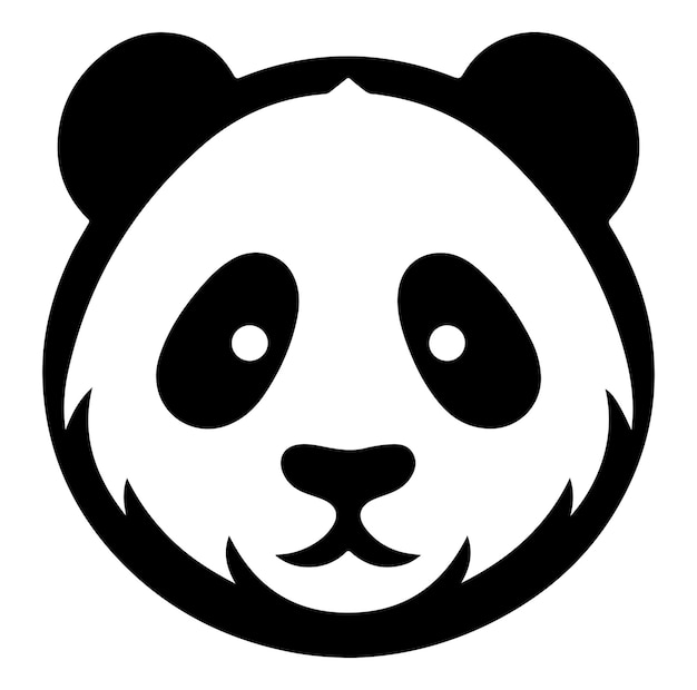 Minimal Panda illustration silhouette vector