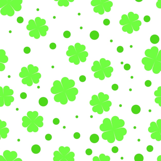 Minimal pattern with shamrock. Seamless pattern for St. Patrick's Day. Vector illustration.