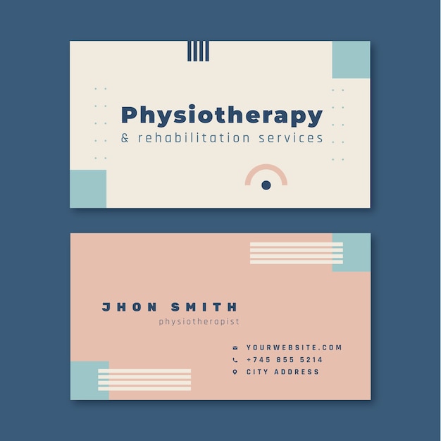 Minimal physiotherapist help horizontal business card