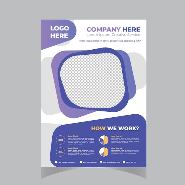 Minimal Poster Brochure Flyer design Layout background vector template A4