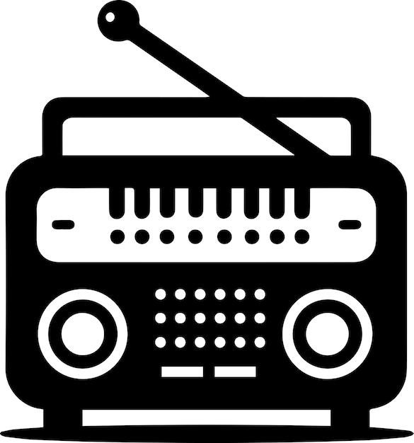 Minimal Radio Icon vector silhouette black color 13