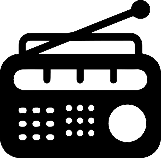 Minimal Radio Icon vector silhouette black color 9