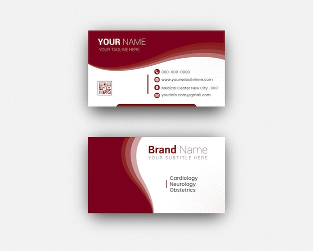 Minimal realistic modern business card design template