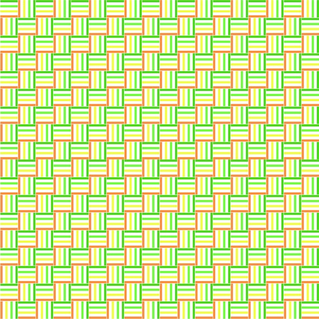 Minimal seamless pattern. Green, orange pattern with square. Vector illustration.