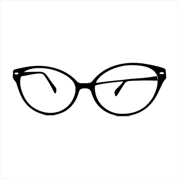 minimal and simple Black spectacles front location vector art silhouette