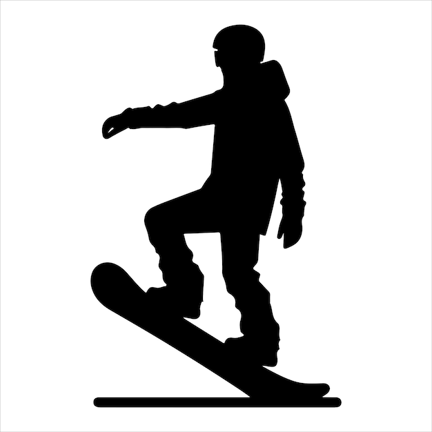 Vector minimal snowboarder silhouette vector