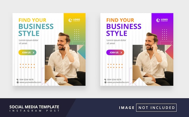 Minimal social media post template with the theme of a business agency