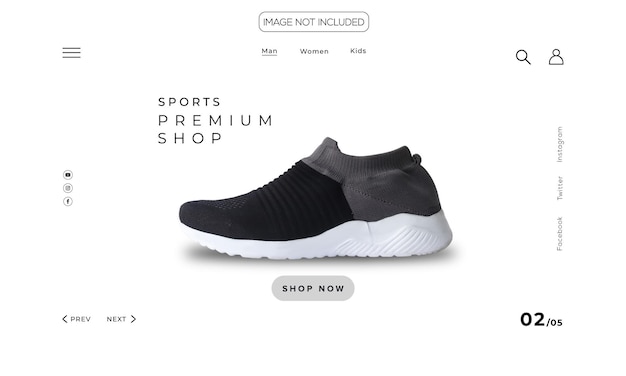 Minimal sports shoe sale landing page design