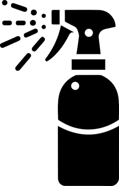 Minimal Spray bottle icon vector silhouette white background fill with black 15