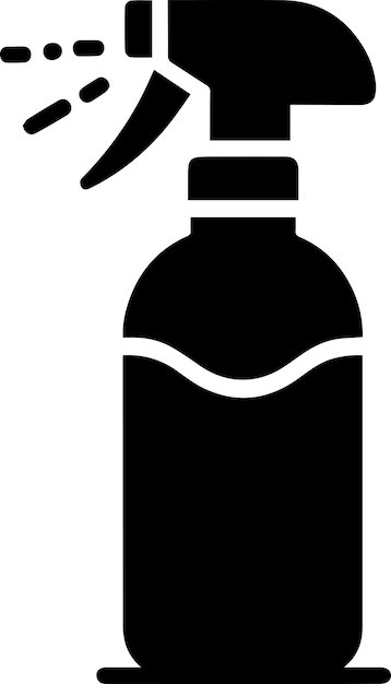 Minimal Spray bottle icon vector silhouette white background fill with black 4