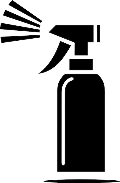 Minimal Spray bottle icon vector silhouette white background fill with black 6